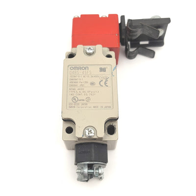Used Omron D4BS-45FS-NPT Metal Body Safety Door Switch 1NC, 1NO, 1/2"NPT, 120VAC 10A