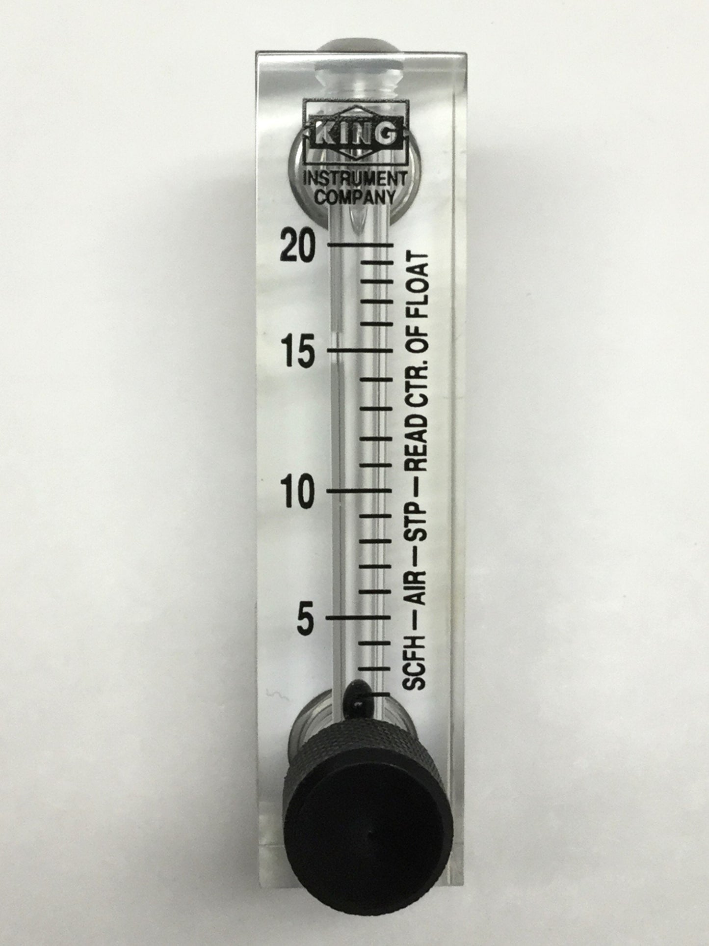 Used King Instrument 75303122C07 Rotameter Air Flow Meter Gauge, Acrylic, 2-20 SCFH