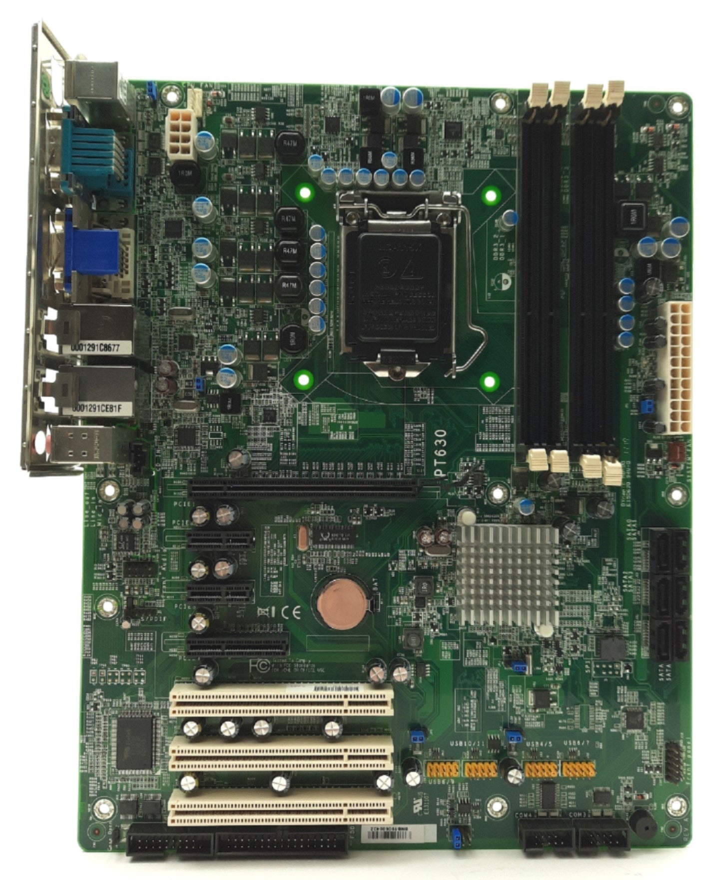 Used DFI PT630 ATX Motherboard, Socket LGA1156, 4x DIMM, PCIe x16/1/4, 3x PCI, 2x COM