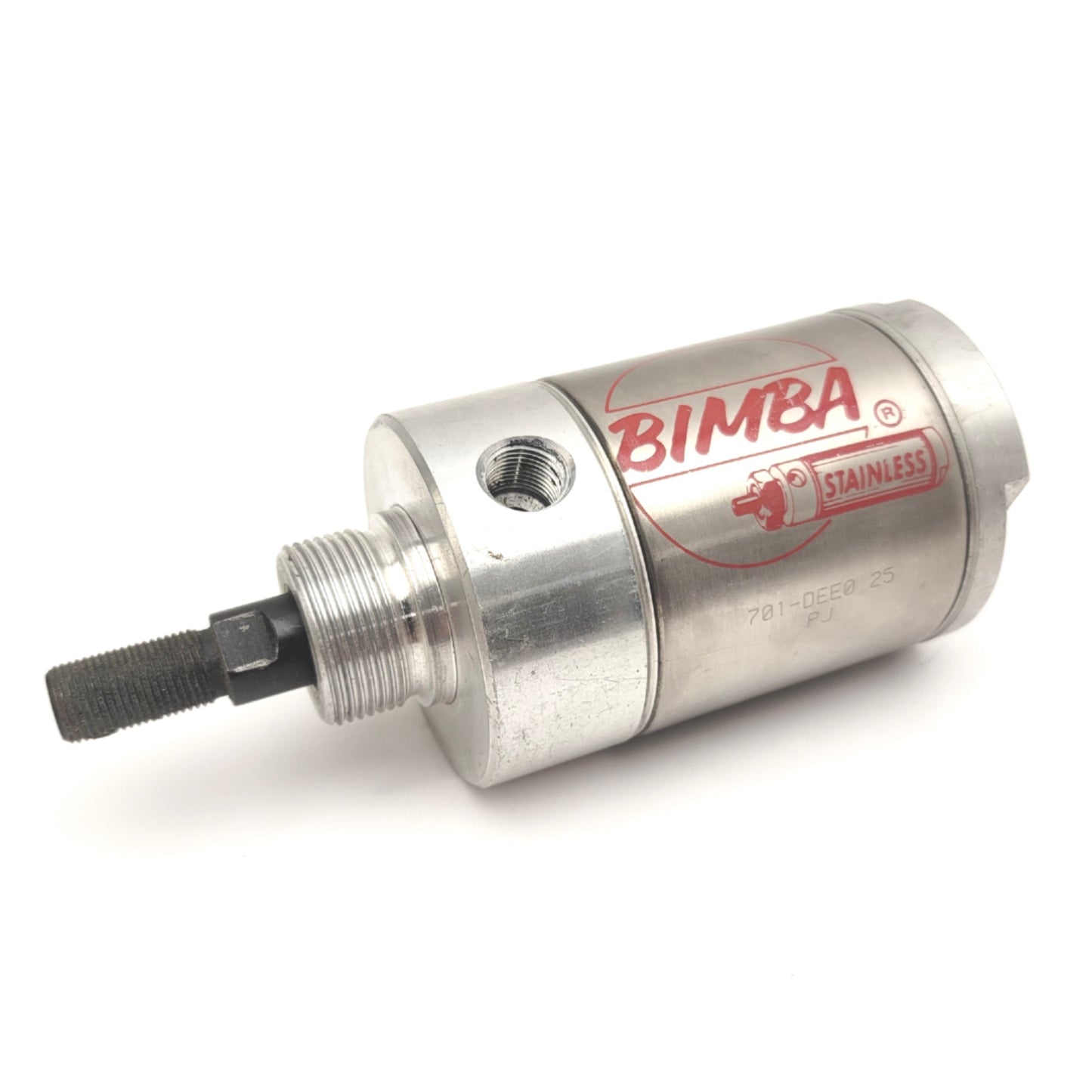 Used Bimba SR-701-DEE0.25 Round Body Stainless Steel Cylinder 3" Bore, 1" Stroke