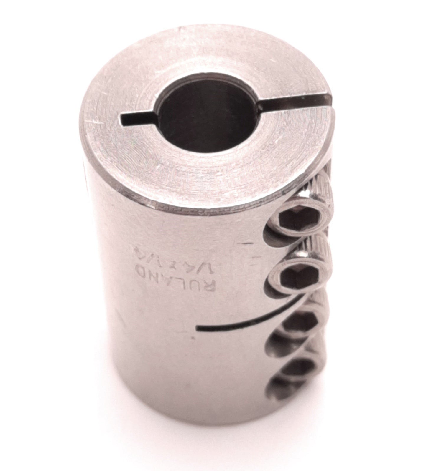 Used Ruland CLX-4-4-SS Rigid Clamp Shaft Coupler 1/4" Bore, 6.5mm OD, 25.5mm Length