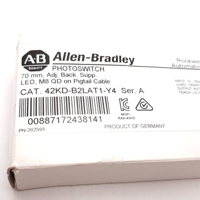New Other Allen Bradley 42KD-B2LAT1-Y4 Miniature LED Photoelectric Sensor, 5-70mm, PNP NPN