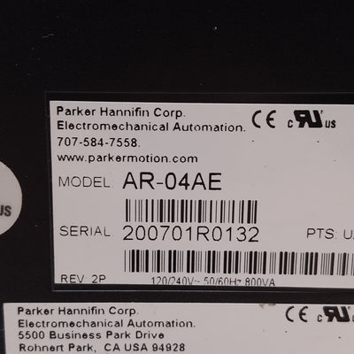 Used Parker AR-04AE Aries Single Axis Servo Drive, 170/340VDC 400W 3.2A, 120/240VAC