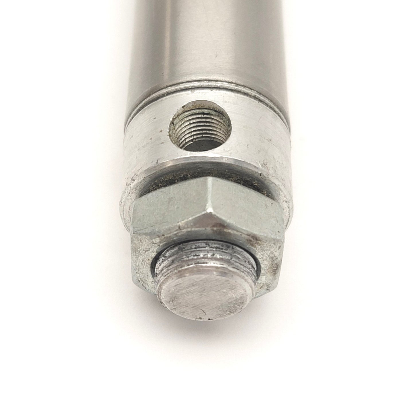 Used SpeedAire 6W143 Stainless Steel Round Body Cylinder 6" Stroke, 1-1/16" Bore