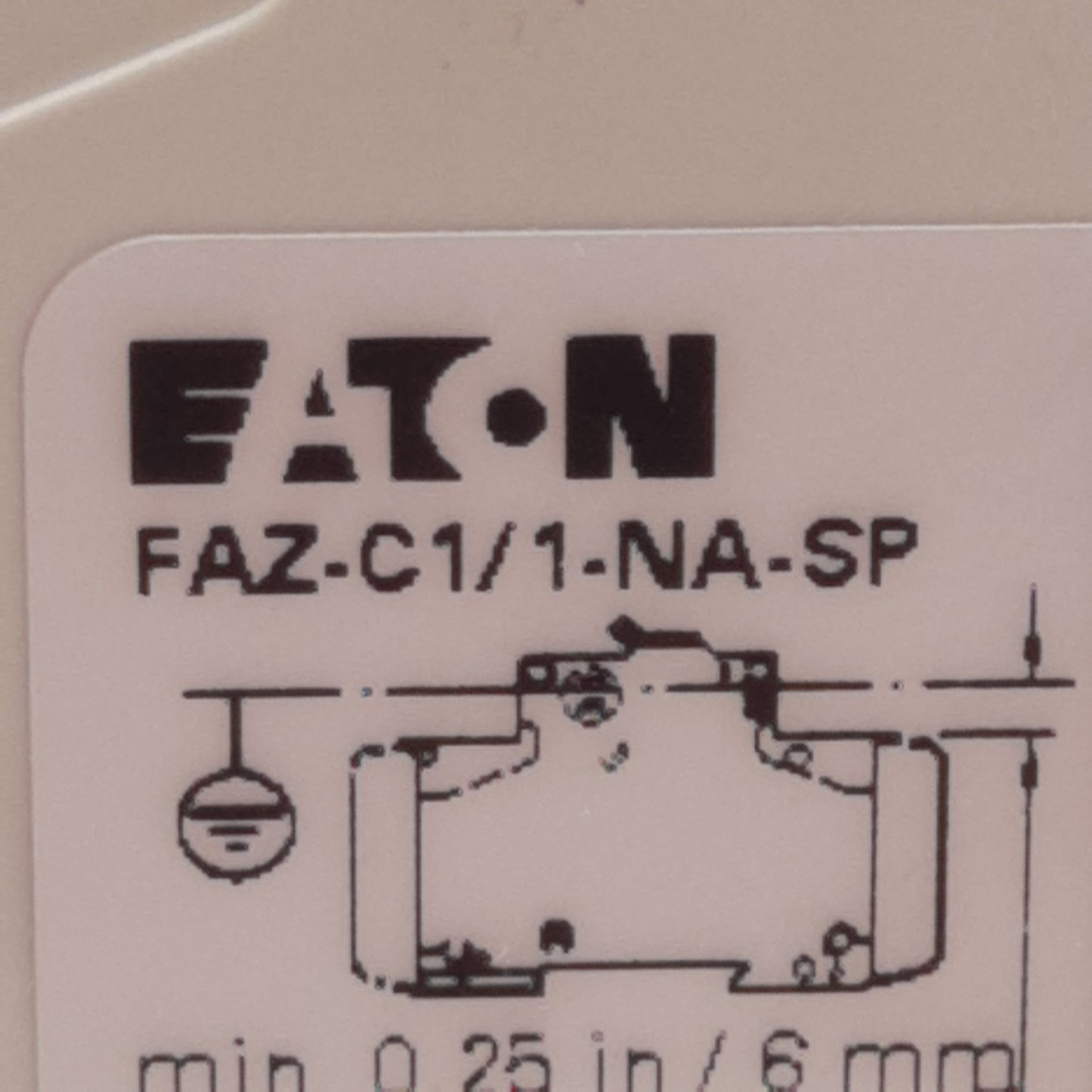 Used Eaton FAZ-C1/1-NA-SP Miniature Circuit Breaker 1-Pole C-Curve, 1A 277VAC 48VDC