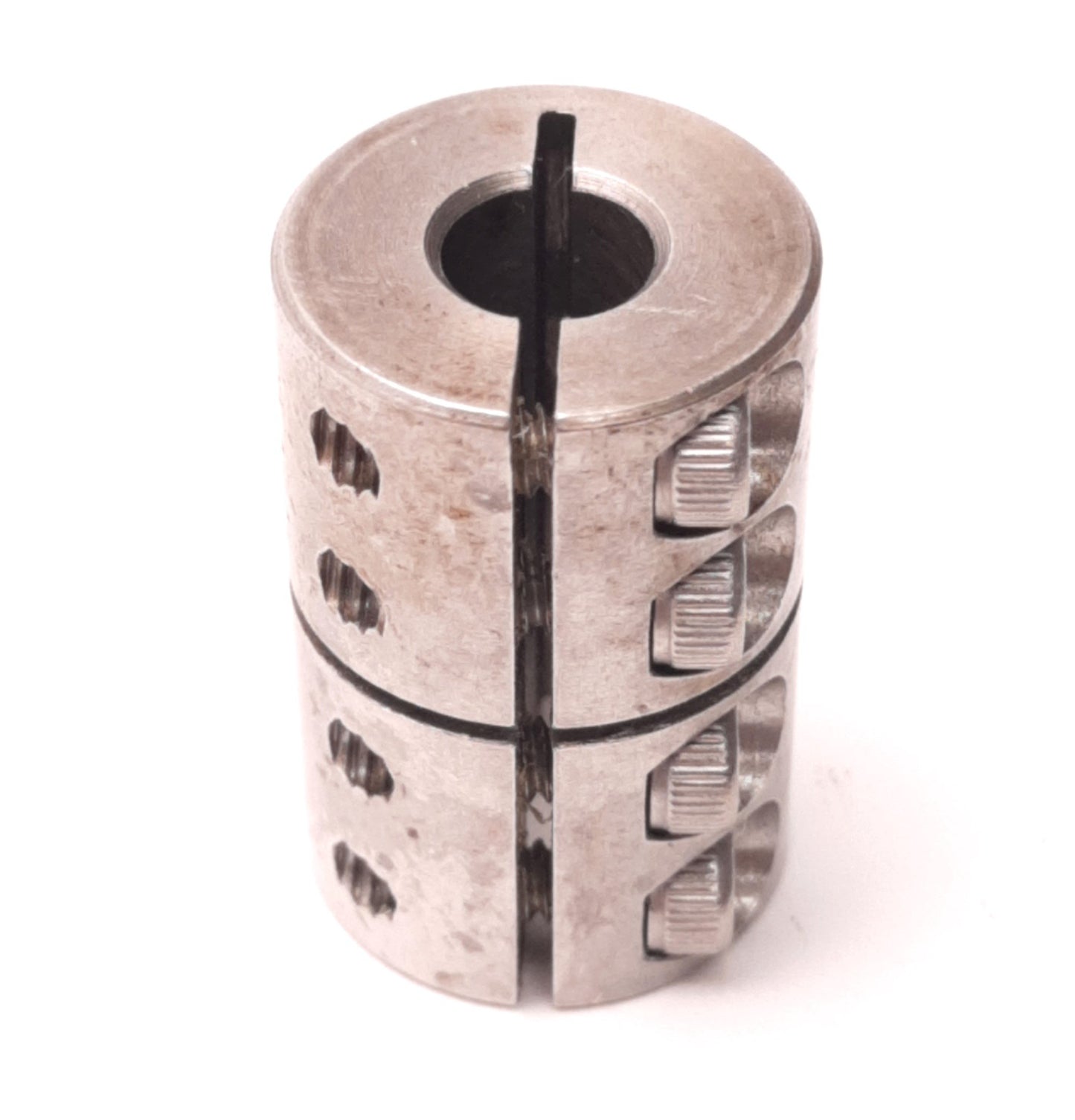 Used Ruland CLX-4-4-A Rigid Shaft Coupling 1/4" to 1/4" Bore, 0.65" OD, 1" Length