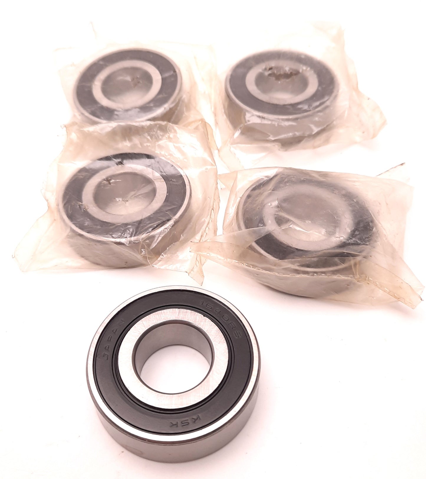 Used Lot of 5 Mcguire KSK 1640RS Single Row Rubber Seal Bearing, 0.875 ID, 2" OD