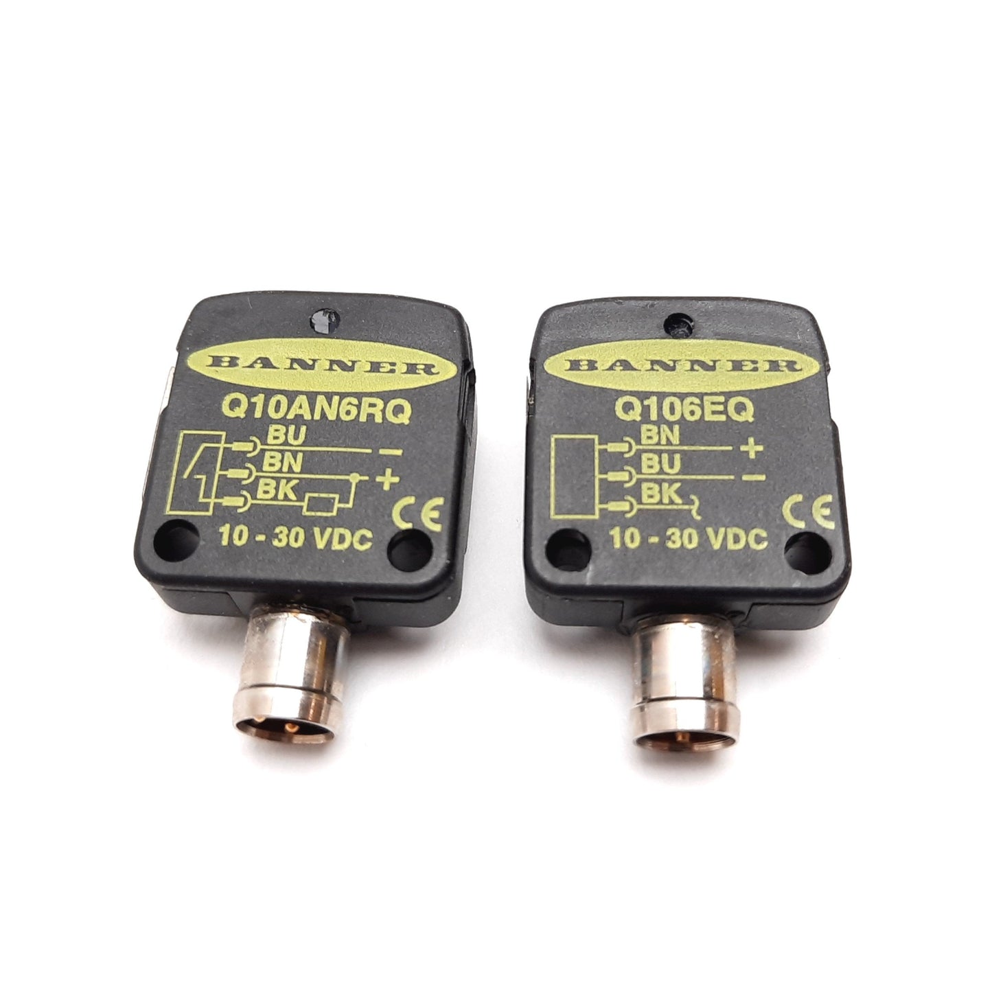 Used Banner Q106EQ Q10AN6RQ Photoelectric Sensor, Emitter and Receiver, 10-30VDC, NPN