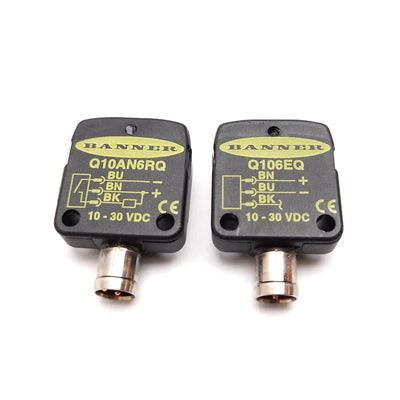 Used Banner Q106EQ Q10AN6RQ Photoelectric Sensor, Emitter and Receiver, 10-30VDC, NPN