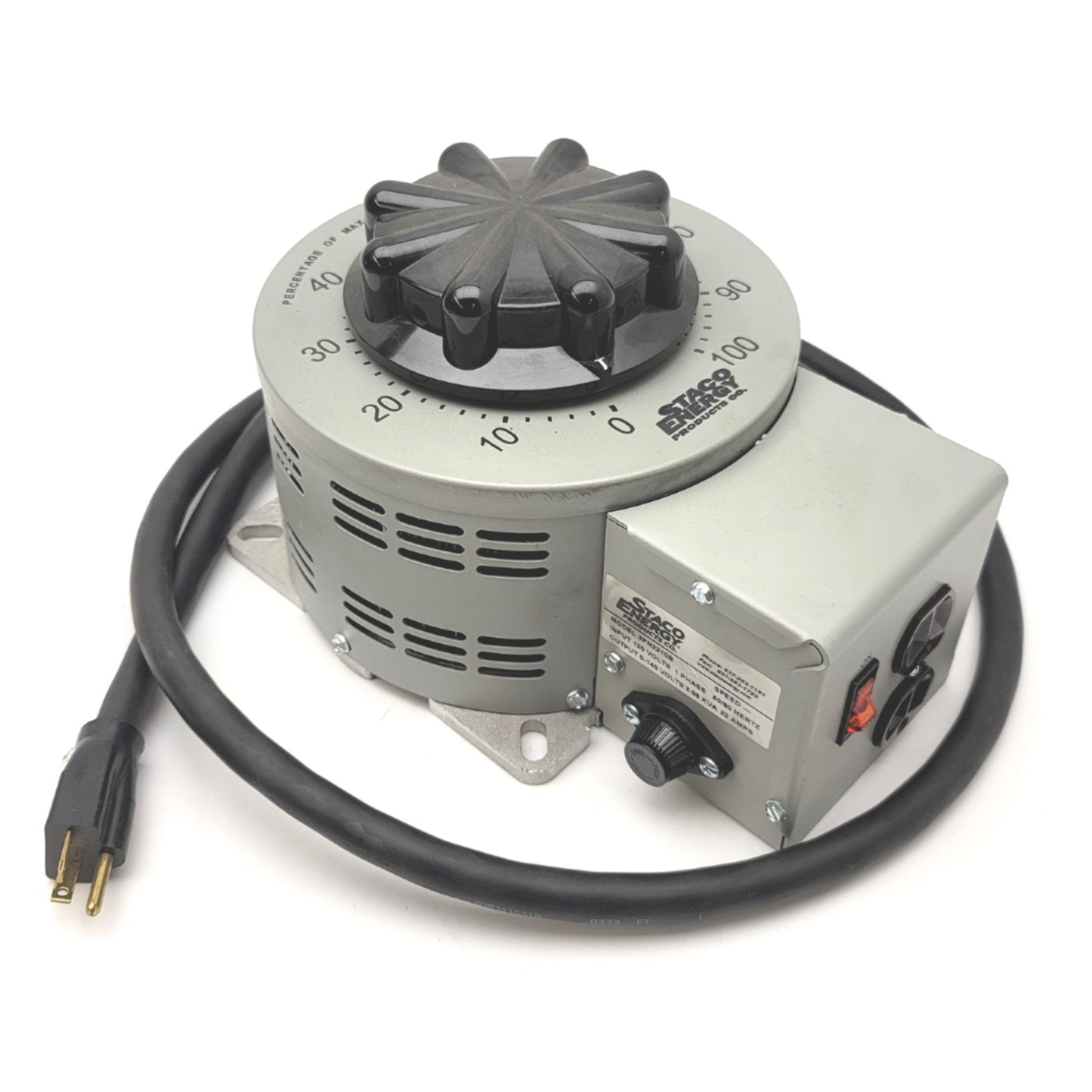 Used Staco Energy Products 3PN2210B Variable Voltage Autotransformer 0-140VAC 22A 1PH