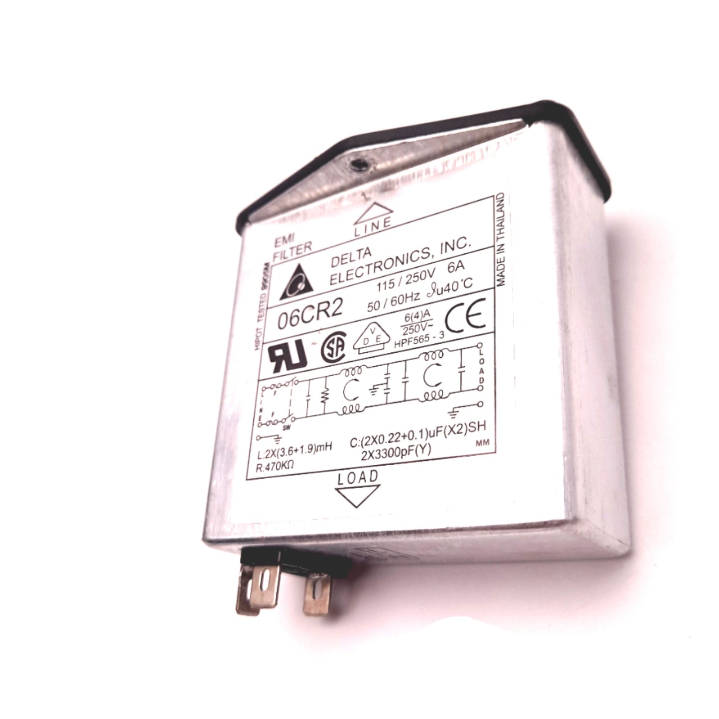 Used Delta Electronics 06CR2 EMI Filter 115/250V 6A 50/60Hz