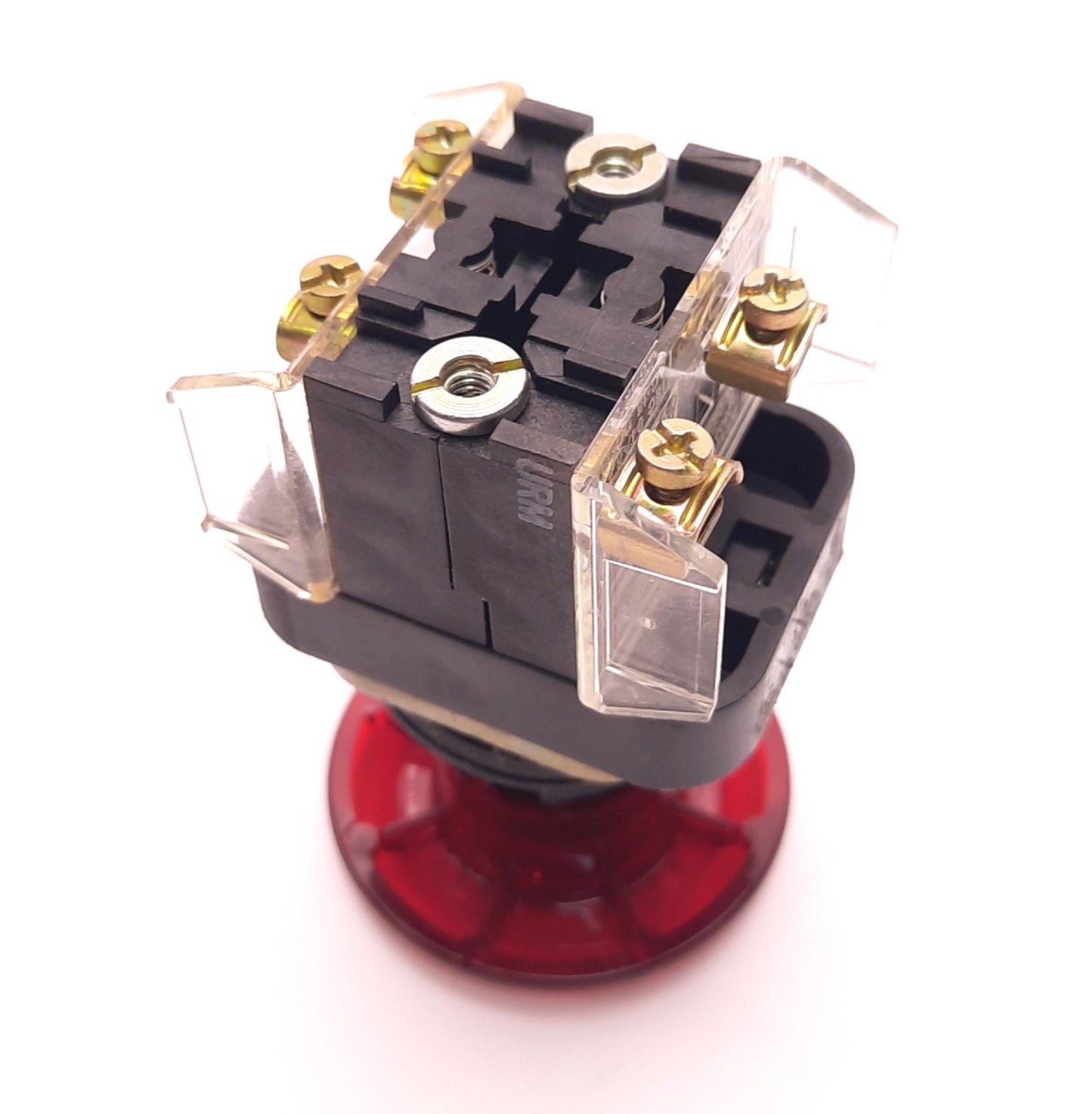 Used Allen-Bradley 800T-FX Push-Button E-Stop, Semi-Transparent Cap with Two 800T-XD1