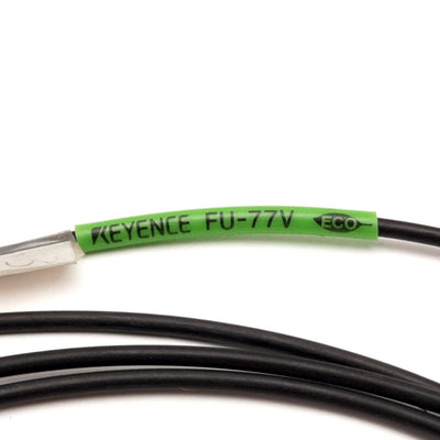 Used Keyence FU-77V Thrubeam Fiber Optic Unit, 1.8m Long, Thread: M4, Bundle: 1.13mm
