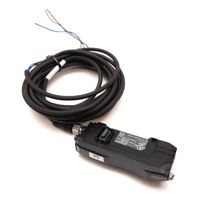 Used Keyence FS-N12CP Fiber Optic Amplifier Expansion 12-24VDC, PNP, 4-Pin M8
