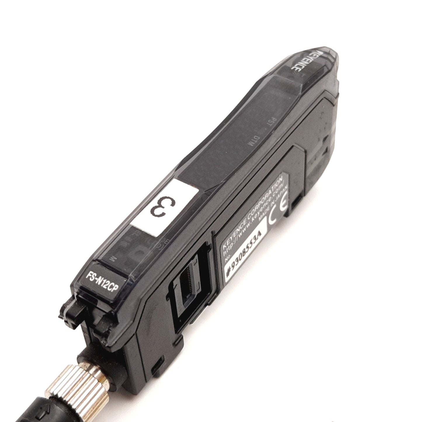 Used Keyence FS-N12CP Fiber Optic Amplifier Expansion 12-24VDC, PNP, 4-Pin M8