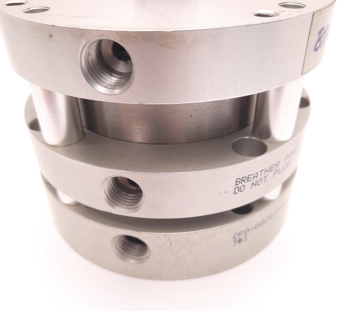 Used Bimba CFO-08717-A Flat-1 Pneumatic Cylinder 3" Bore, 7/16" Stroke w/ Breather