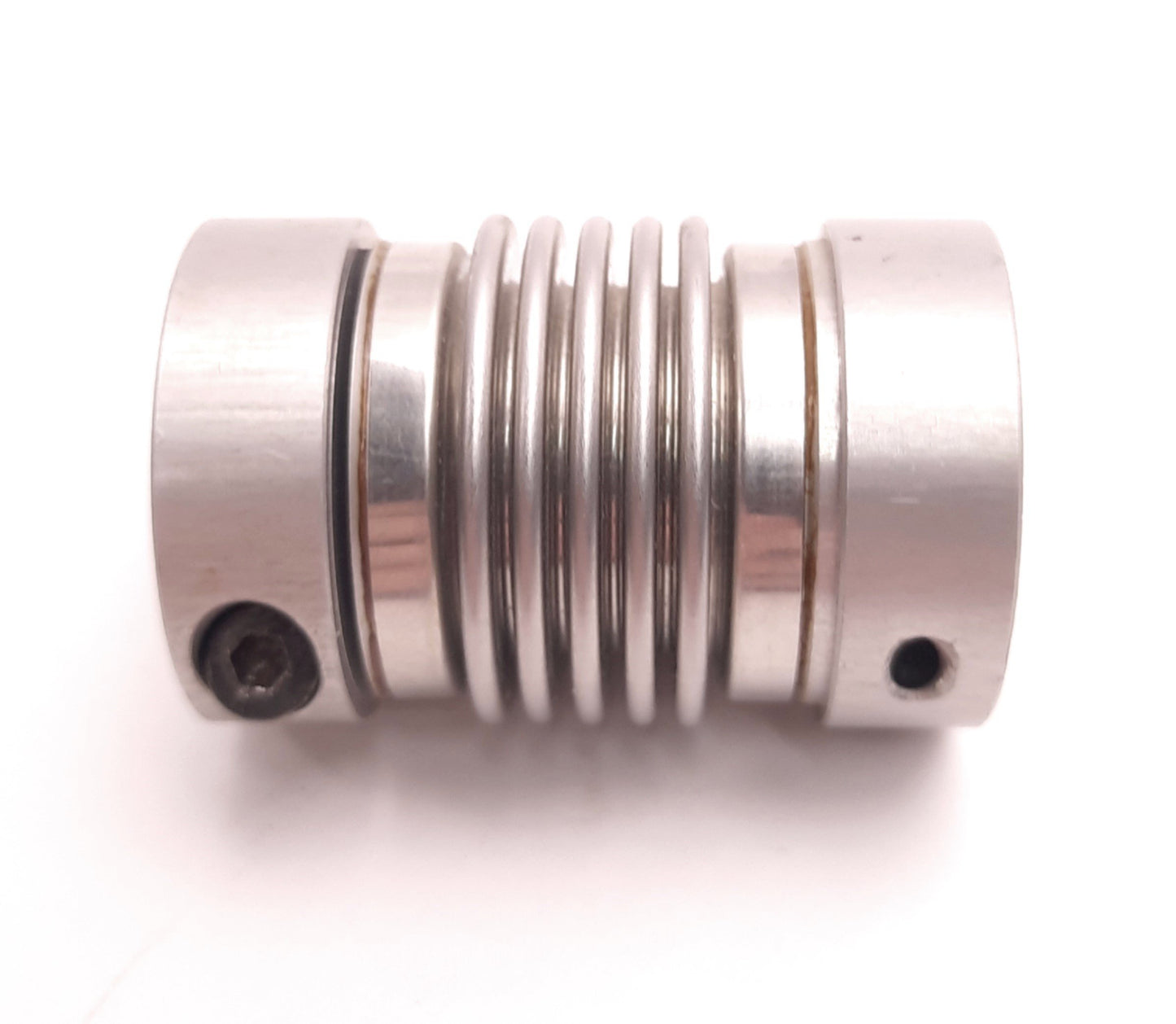 Used Gerwah DK 45 Metal Bellows Coupler 8mm to 1/4" Bore, 32mm OD, 49mm Length