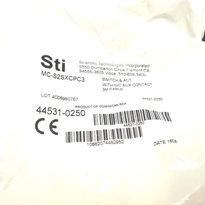 New STI MC-S2 Coded Sensor Switch & Actuator, Voltage: 24VDC, N/C Aux, 3m Cable