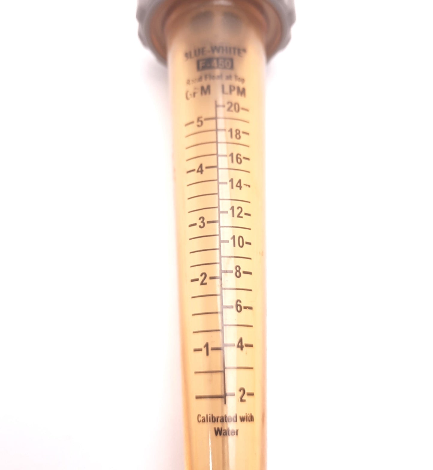 Used Blue-White F-45500LHN-12 Flow Meter 3 Inch Scale 0.5 To 5 GPM/ 2 To 20 LPM
