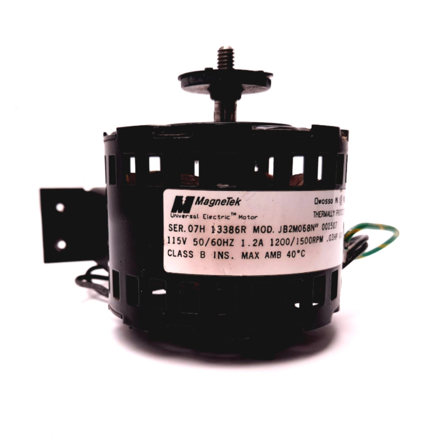 Used Magnetek JB2M068N Universal Electric Motor 115V 50/60HZ 1.2A 1200/1500RPM .03HP