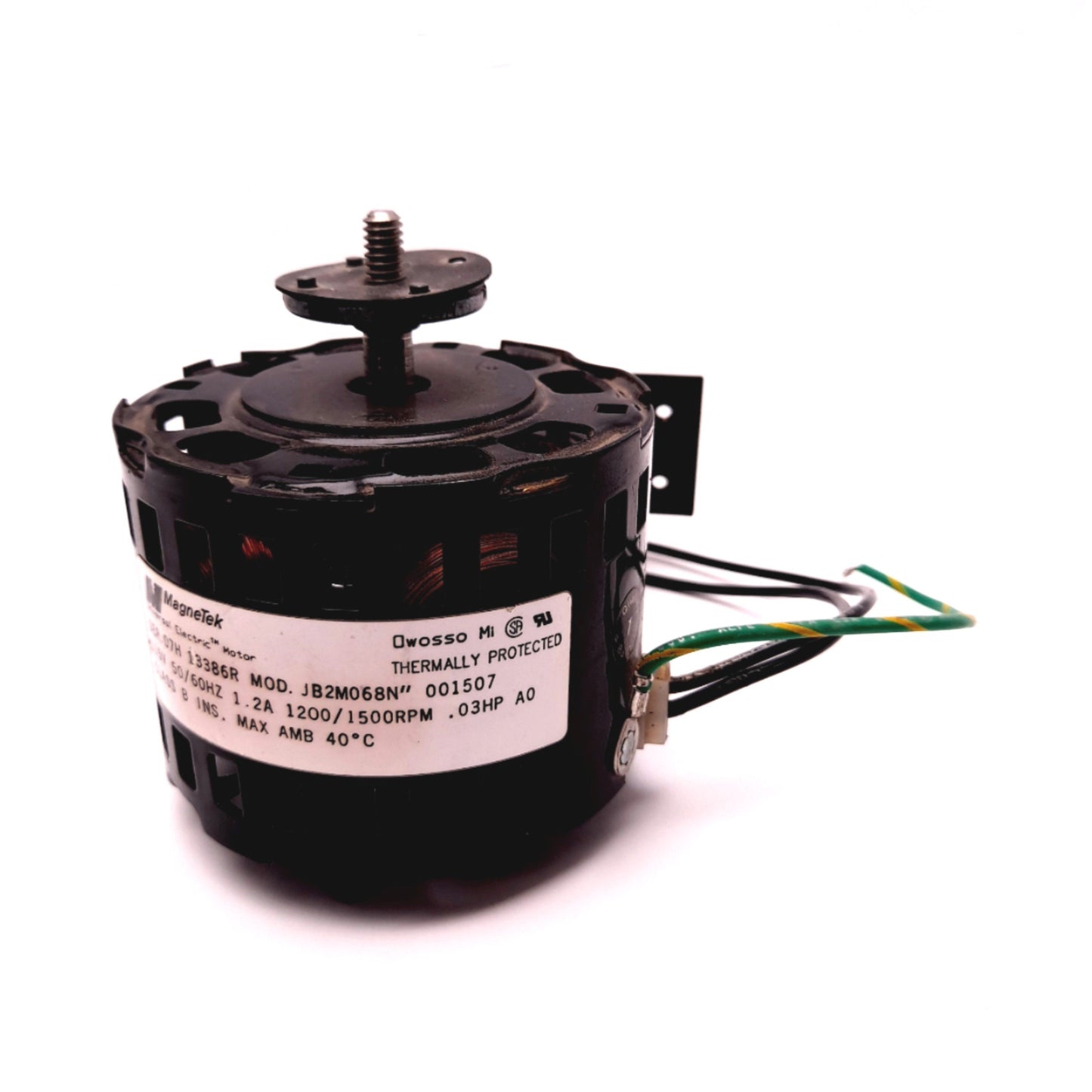Used Magnetek JB2M068N Universal Electric Motor 115V 50/60HZ 1.2A 1200/1500RPM .03HP