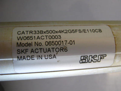 Used SKF CATR33BX500X4K2G5FS/E110CB Linear Ball Screw Actuator 115VAC, 500mm Stroke