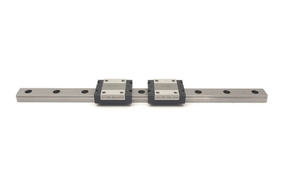 Used Lot Of 2 THK SRS12GM Carriages On 220mm Linear Rail 13mm x 27mm x 34.4mm