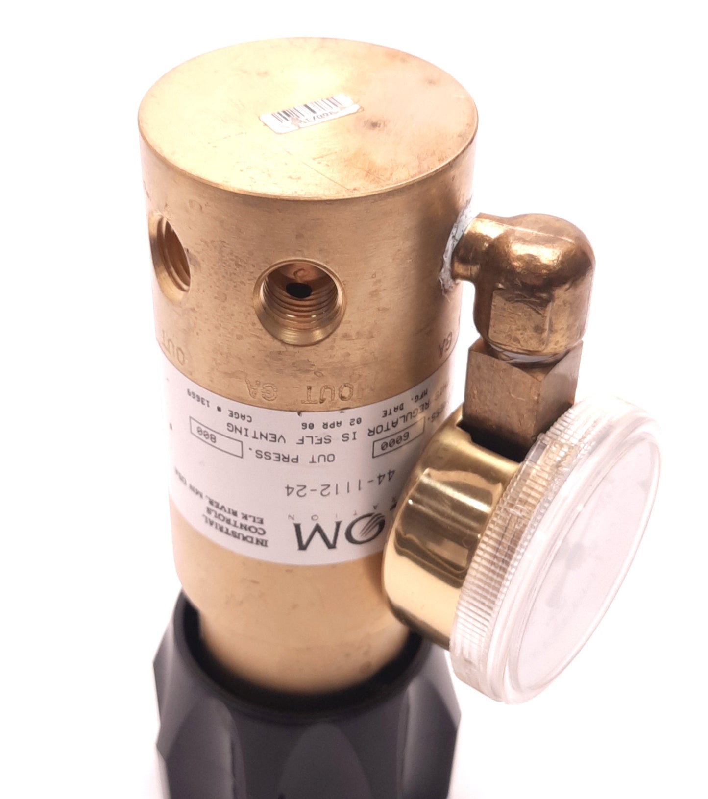 Used Tescom 44-1112-24 Reducing Regulator 6000 Psi In, 800 Psi Out, w/ 3000 Psi Gauge