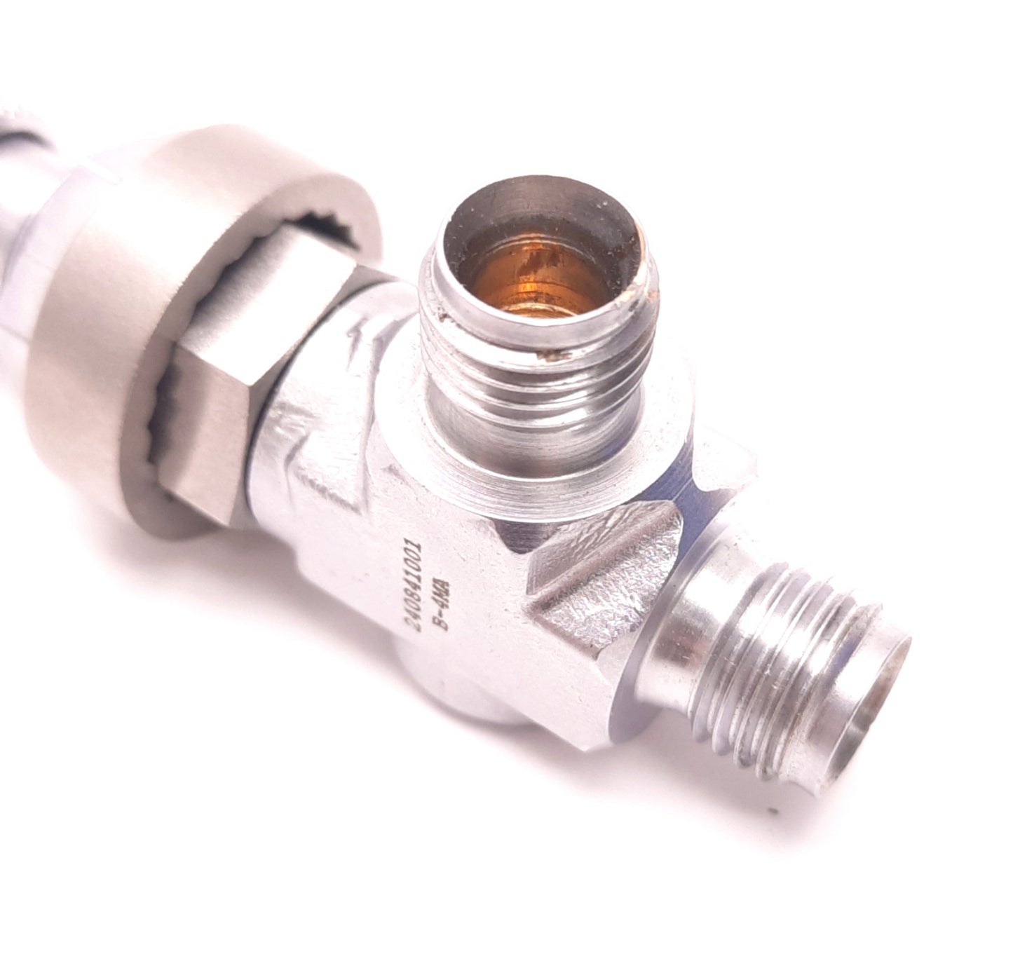 Used Swagelok B-4MA Ninety Degree Metering Valve 1/4" NPT Male, Hand Operated