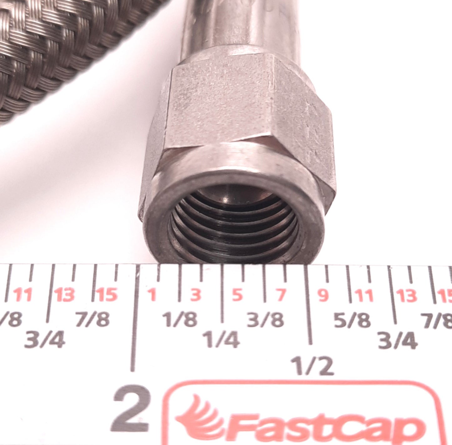 Used JIC Hydraulic Braided Hose Female JIC-4 Connection, 0.4" OD x 3 Ft Length