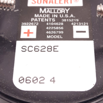 Used Mallory Sonalert SC628E Alarm 1.9kHz Frequency, 6-28VDC, 55dB @ 6V/61cm