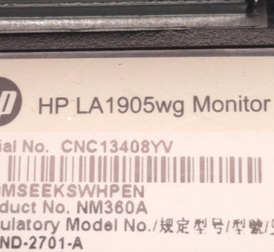 Used HP LA1905WG LCD Monitor 19" 1440x900 5ms 1000:1 2x USB VGA/DVI-D/DP *No Stand*