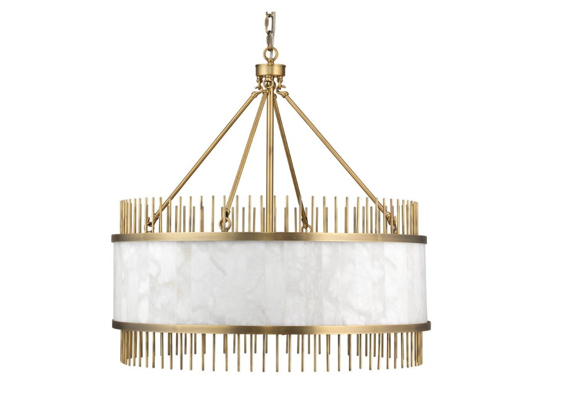 New Jamie Young 5UPSA-ABAL Upsala Chandelier - Brass / Alabaster 25W