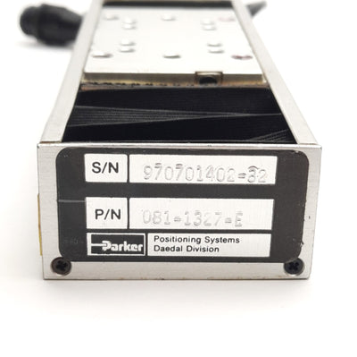 Used Parker 402002LN-MS-D2L1C1M1 Ballscrew Linear Actuator 50mm Travel 2mm Lead