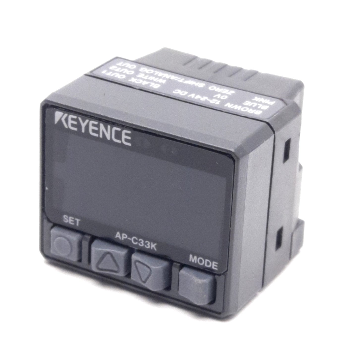 Used Keyence AP-C33K Digital Pressure Sensor 12-24VDC Panel Mount, NPN, 0-145psi