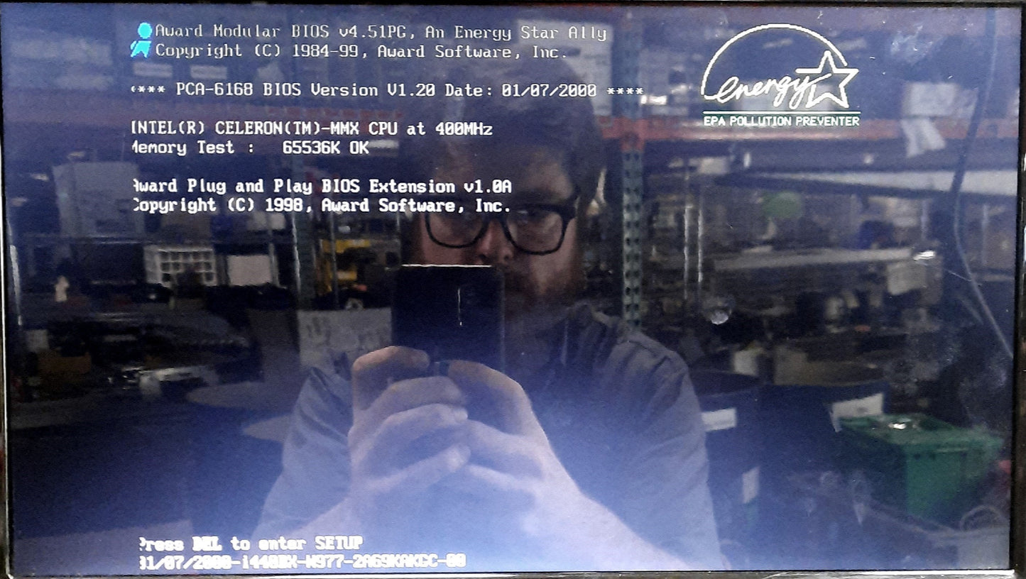 Used Advantech PCA-6168 Single Board Computer, Intel Celeron MMX 400MHz, 64MB RAM