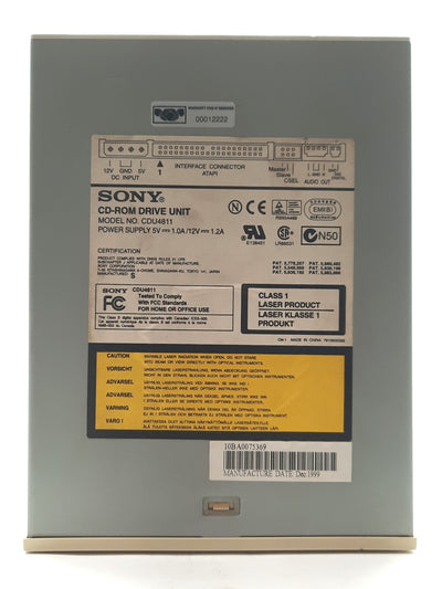 Used SONY CDU4811 CD-ROM Compact Disc Drive, 48X, IDE, 5.25", Beige