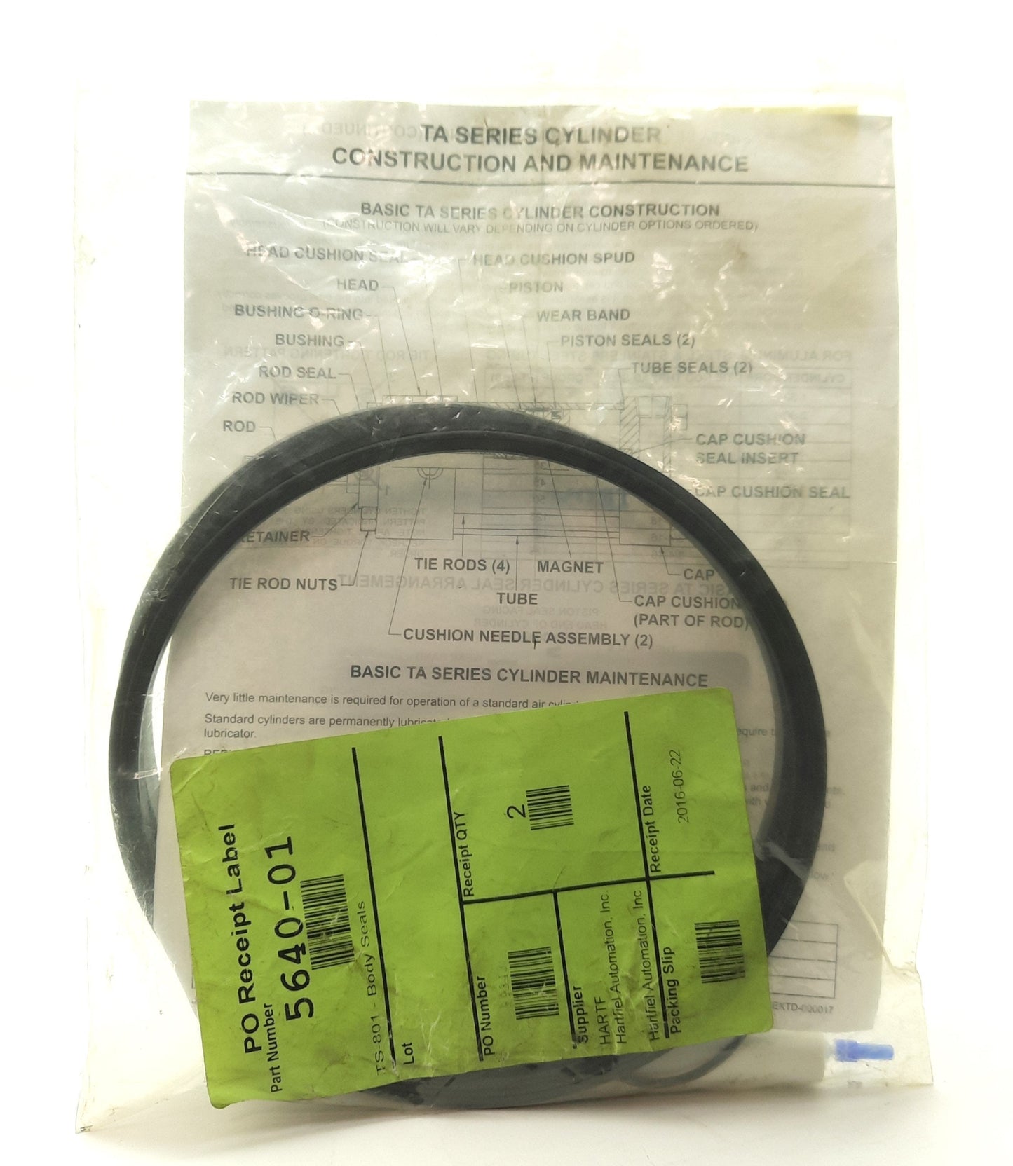 New Bimba SK137-800-TH TA Series Pneumatic Cylinder Rebuild/Seal Kit, 8" Bore