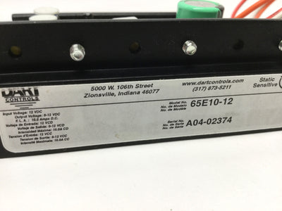Used Dart Controls 65E10-12 DC Motor Variable Speed Control, 0-12VDC, 10A, 30:1 Range