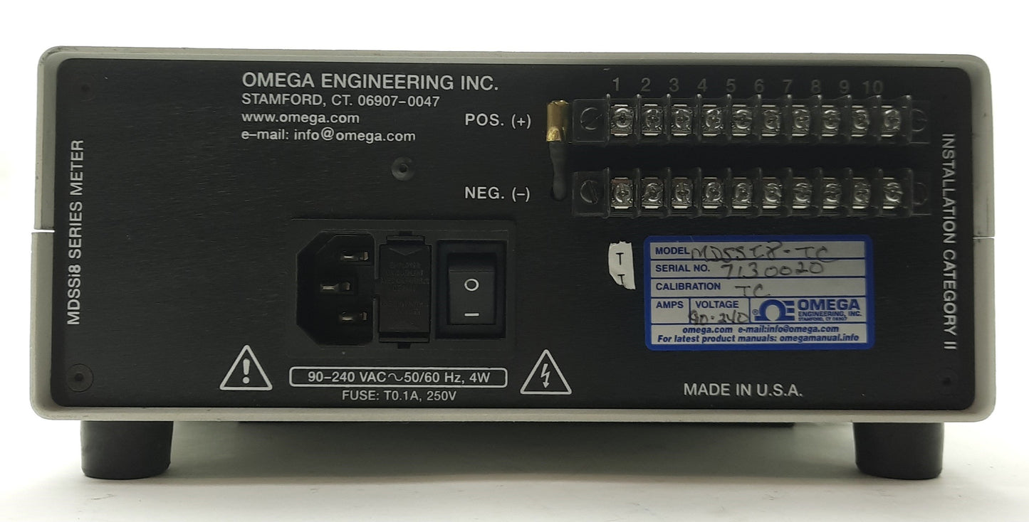 Used OMEGA MDSSi8-TC 10-Channel Digital Benchtop Thermometer, Thermocouple Input
