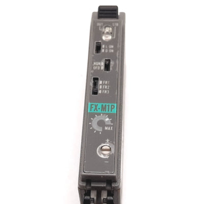 Used Sunx FX-M1P Fiber Optic Amplifier Sensor, 12-24VDC, Output: PNP, Red LED