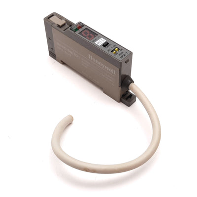 Used Honeywell HPX-T2-H Fiber Optic Photoelectric Micro Switch Sensor, 10-30VDC, PNP