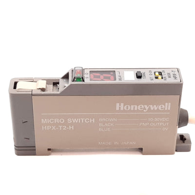 Used Honeywell HPX-T2-H Fiber Optic Photoelectric Micro Switch Sensor, 10-30VDC, PNP