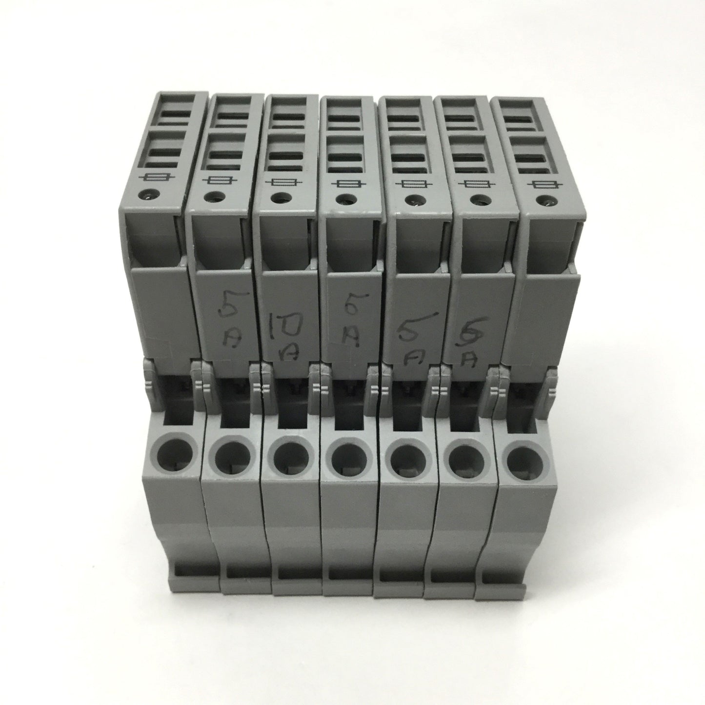 Used Lot of 7 Wago 281-611/281-418 Fuse Holder Terminal Blocks 120V Neon 5x20mm 10A