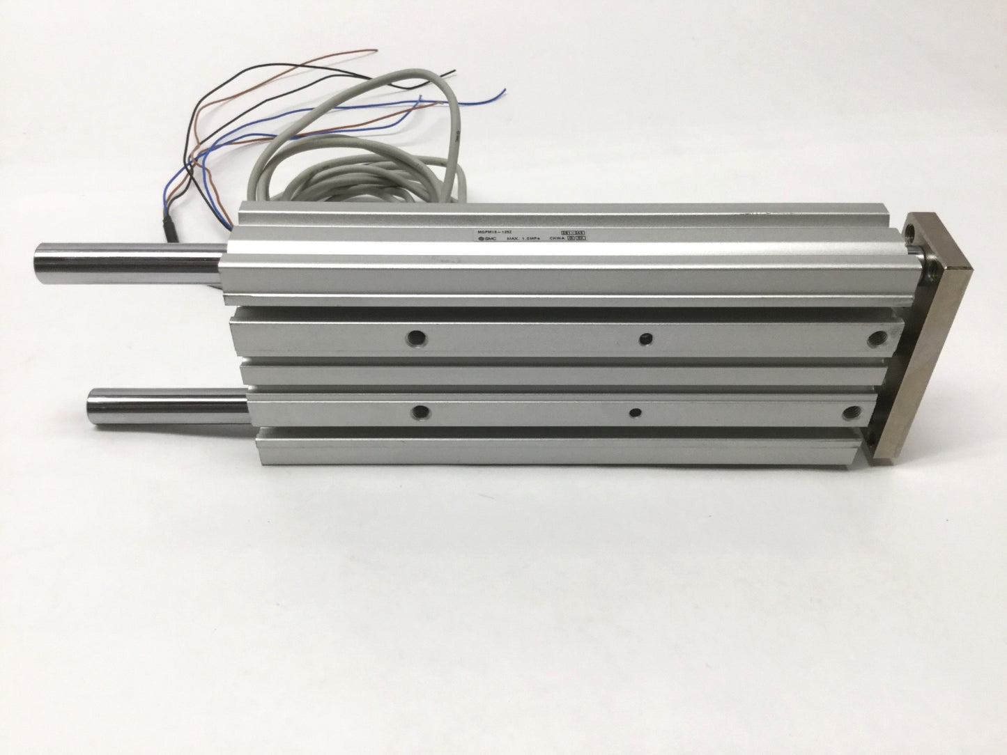 Used SMC MGPM16-125Z Compact Guide Cylinder 16mm Bore, 125mm Stroke w/Auto Switches