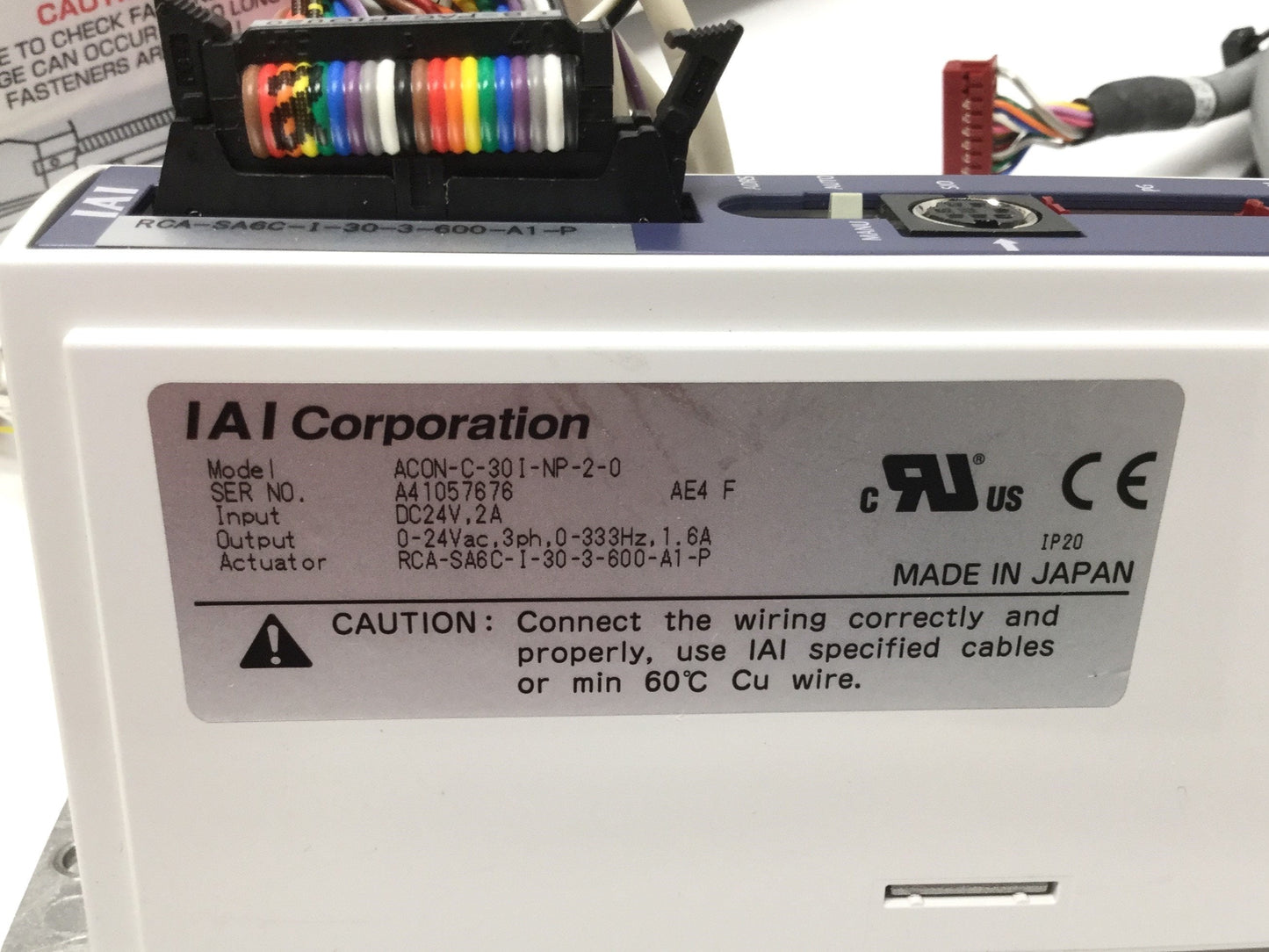 Used IAI RCA-SA6C ROBO Cylinder Linear Ball Screw Actuator w/Paired Controller 600mm