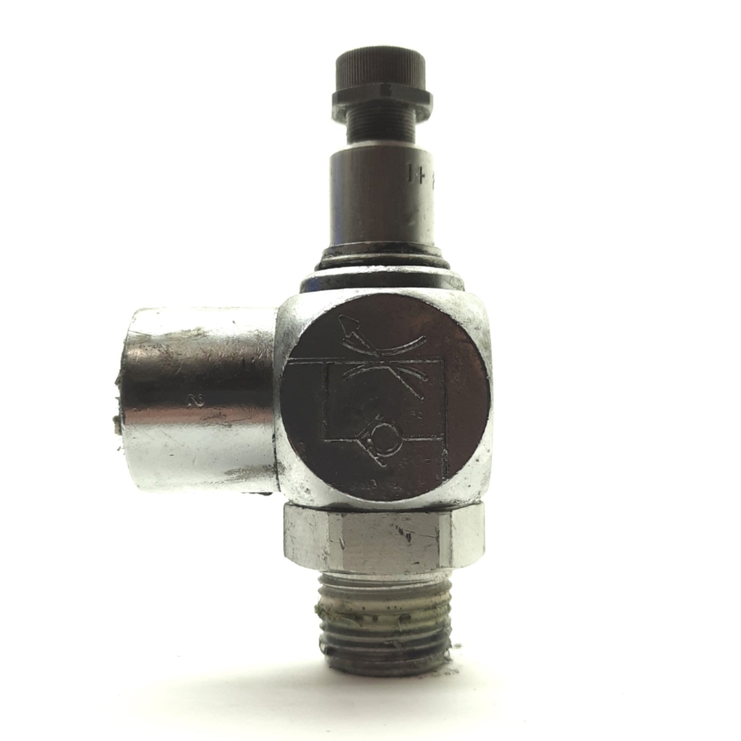 Used Bimba FCP8L Adjustable Flow Control Valve, 0-150PSI, 1/2"NPT Male to Female