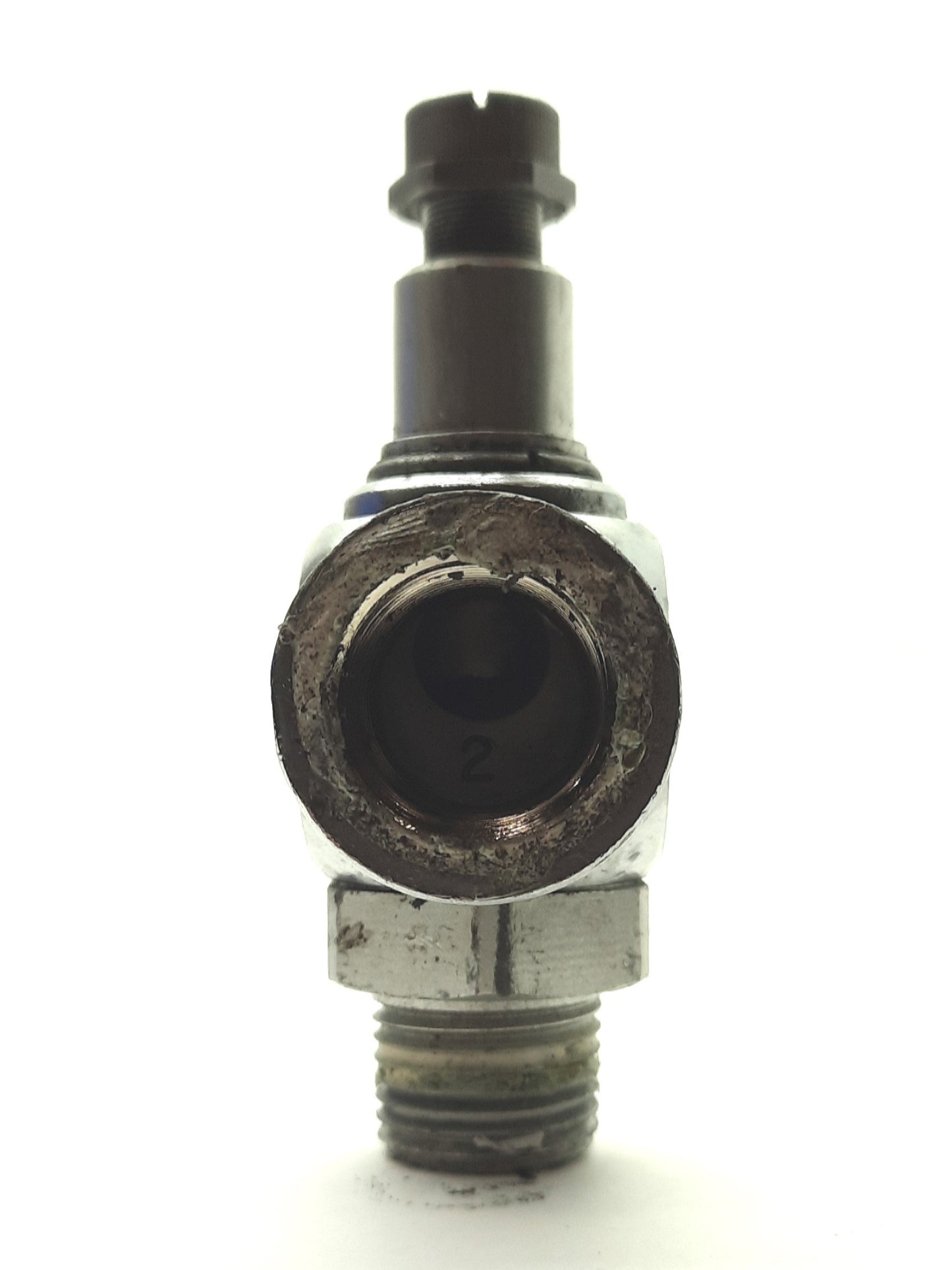 Used Bimba FCP8L Adjustable Flow Control Valve, 0-150PSI, 1/2"NPT Male to Female