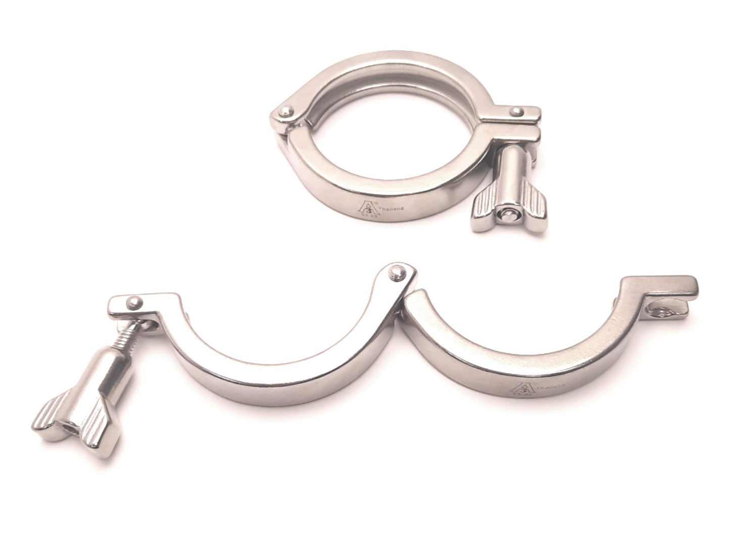 Used Lot of Two 3A 63-03 Tri-Clamp Sanitary Fitting 3" Size, Stainless