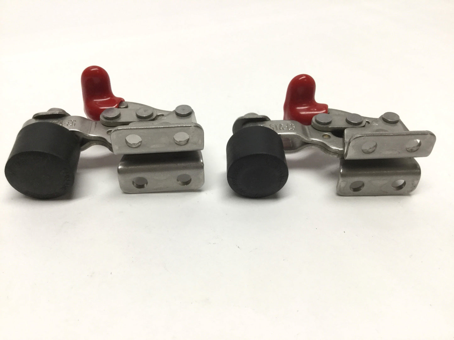 Used Lot of 2 Destaco 305-USS Stainless Horizontal Hold Down Clamp Flanged Base U-Bar
